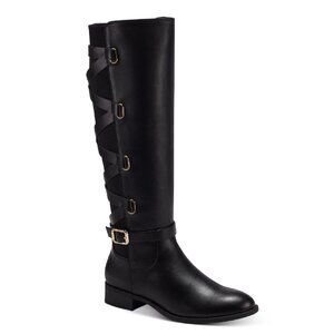 Thalia Sodi Women's Veronika Wide Calf Riding Boots, Black , 7 M US